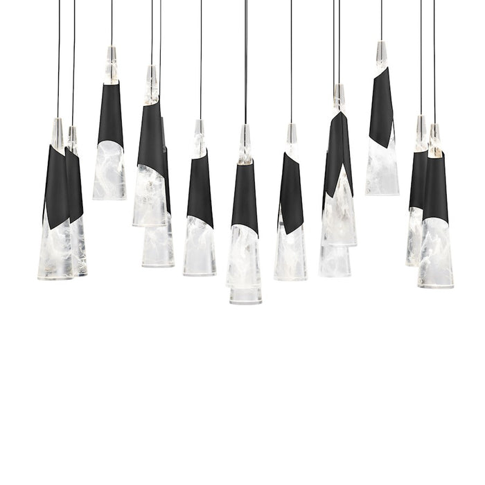 Modern Forms Kilt 14Lt 40" LED Linear Pendant/CCT, Black - PD-44414L-BK