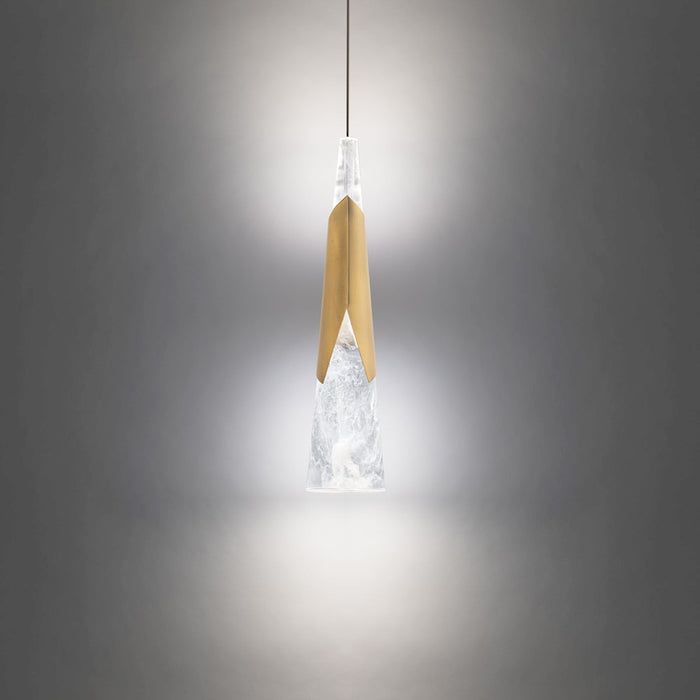 Modern Forms Kilt 1Lt 16" LED Mini Pendant/2700K, Brass