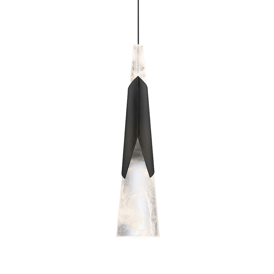 Modern Forms Kilt 1 Light 16" LED Mini Pendant/2700K, Black - PD-44416-27-BK