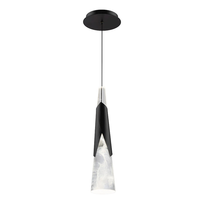 Modern Forms Kilt 1 Light 16" LED Mini Pendant/2700K, Black