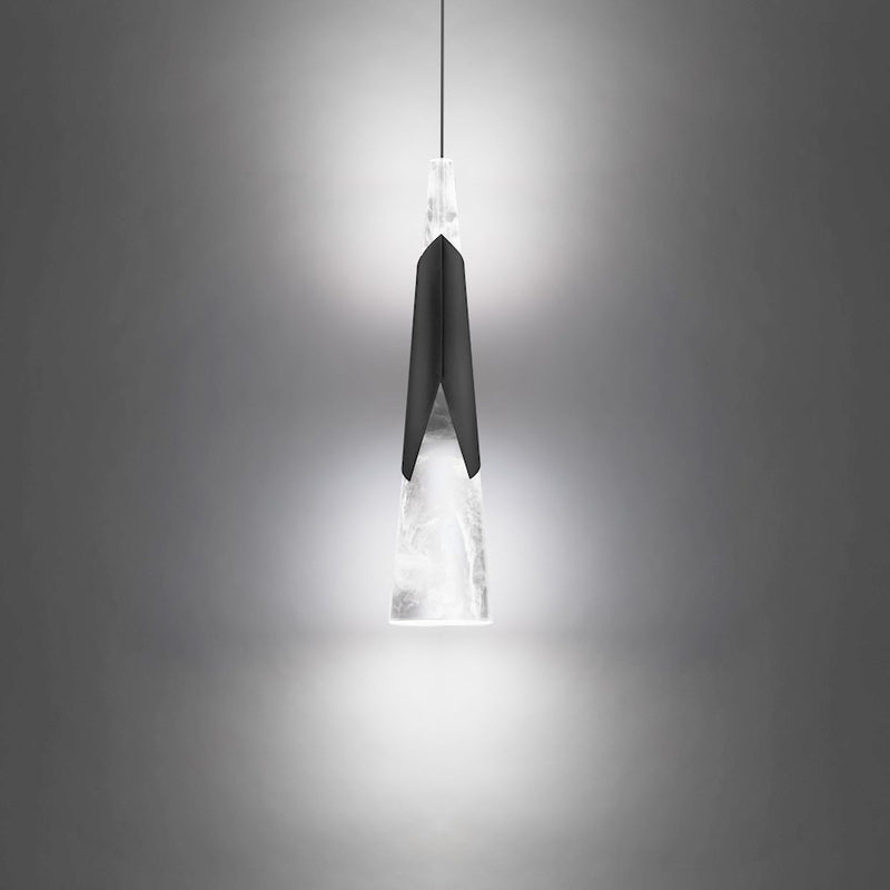 Modern Forms Kilt 1 Light 16" LED Mini Pendant/2700K, Black