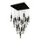 Modern Forms Kilt 25Lt 28" LED Square Pendant/CCT, Black