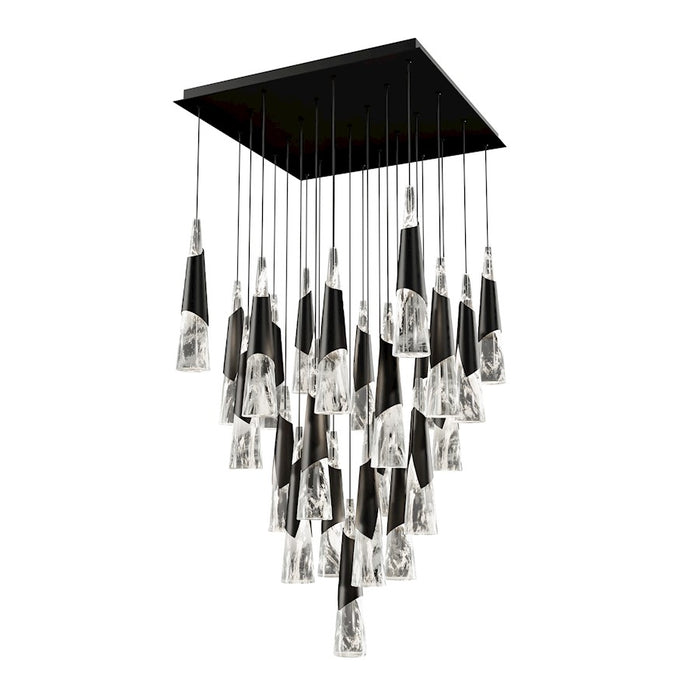 Modern Forms Kilt 25Lt 28" LED Square Pendant/CCT, Black