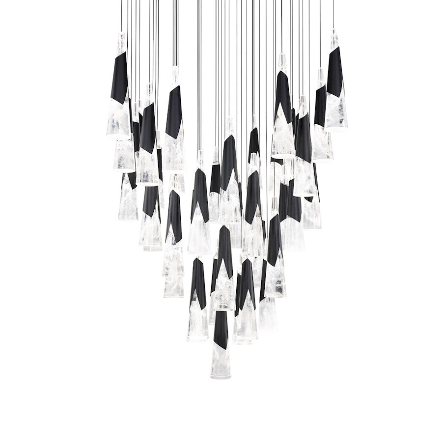 Modern Forms Kilt 41Lt 36" LED Square Pendant/CCT, Black - PD-44441S-BK