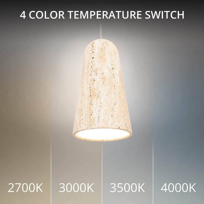 Modern Forms Pompeii 6" LED Mini-Pendant, 3000K, Beige/Brass