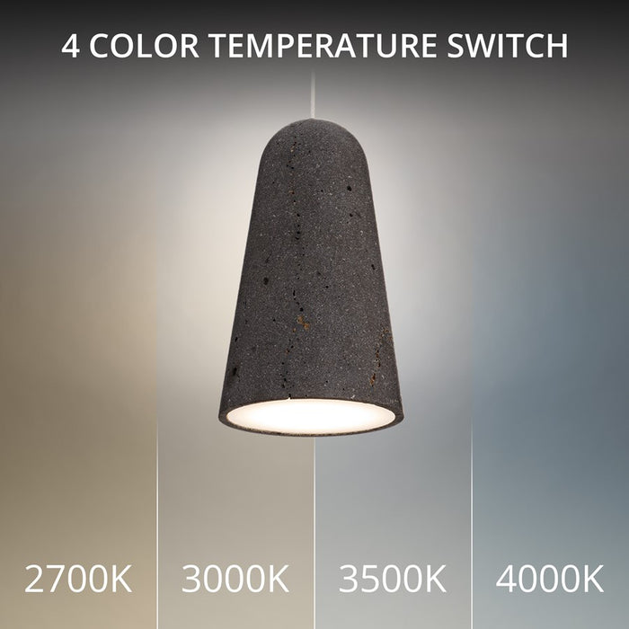 Modern Forms Pompeii 1Lt 6" LED Mini-Pendant, Bassalt/Black
