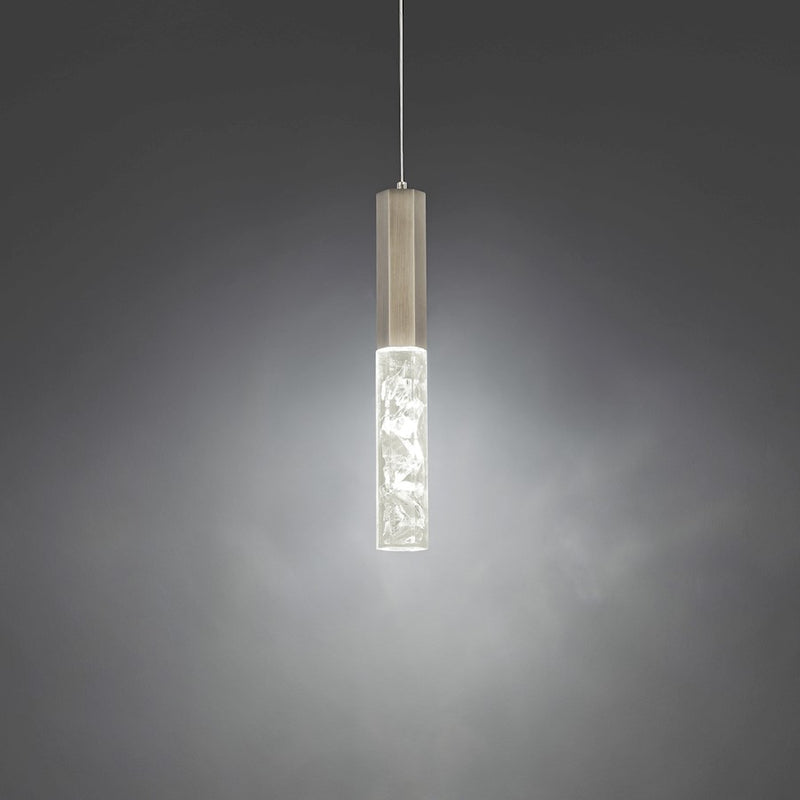 Modern Forms Basalt 10" LED Mini Pendant/3000K/Crushed Crystal, NK