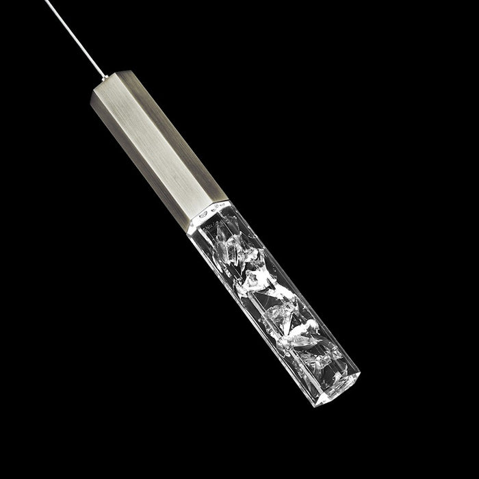 Modern Forms Basalt 10" LED Mini Pendant/3000K/Crushed Crystal, NK