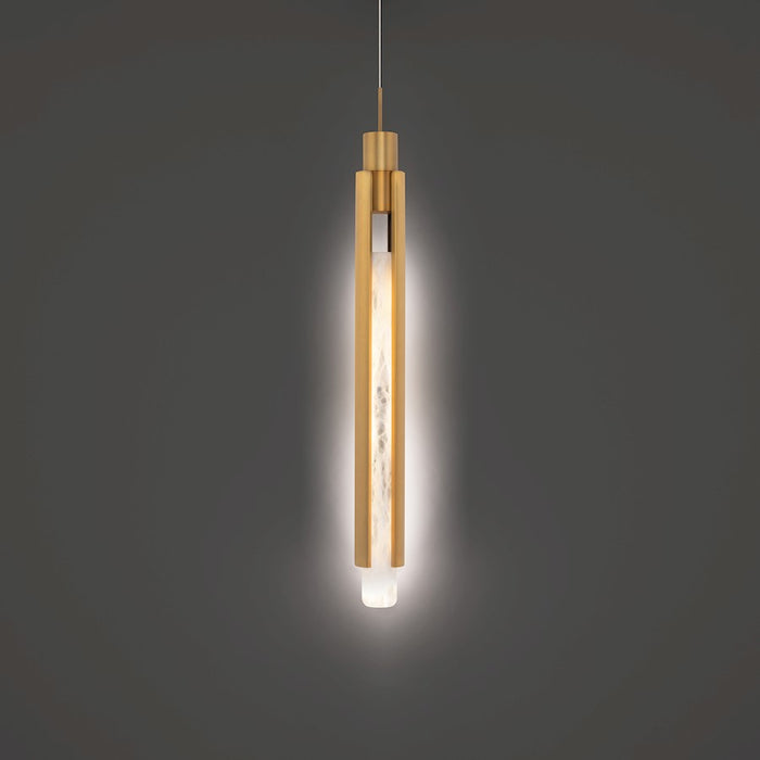 Modern Forms Saber 1 Light 24" LED Mini Pendant/3000K, Aged Brass