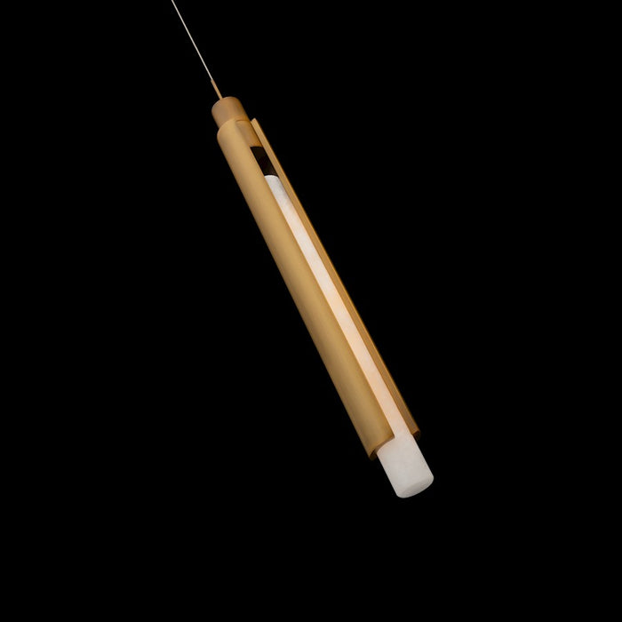 Modern Forms Saber 1 Light 24" LED Mini Pendant/3000K, Aged Brass