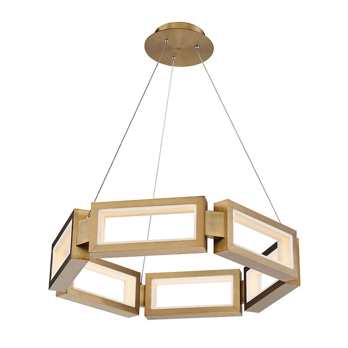 Modern Forms Mies 6 Light 27" LED Chandelier/3000K, Aged Brass