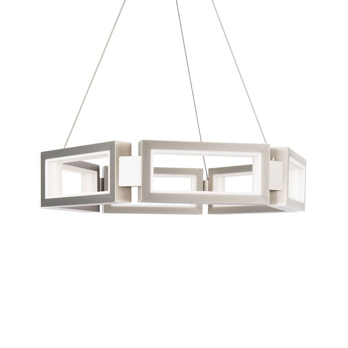 Modern Forms Mies 6 Light 27" LED Chandelier/3000K, Brushed Nickel - PD-50829-BN