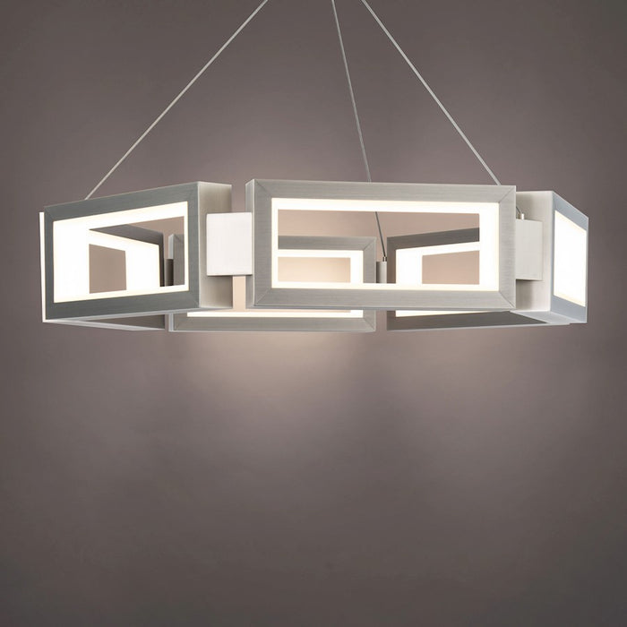 Modern Forms Mies 6 Light 27" LED Chandelier/3000K, Brushed Nickel