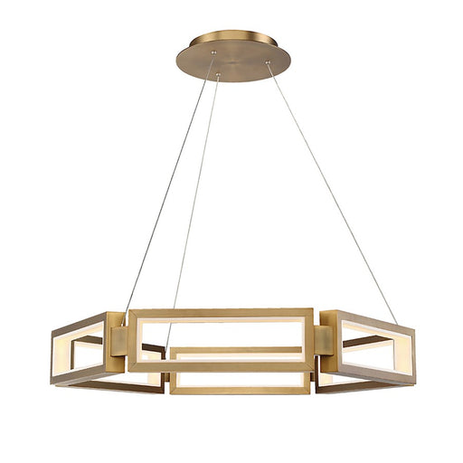 Modern Forms Mies 6 Light 35" LED Chandelier/3000K, Aged Brass - PD-50835-AB