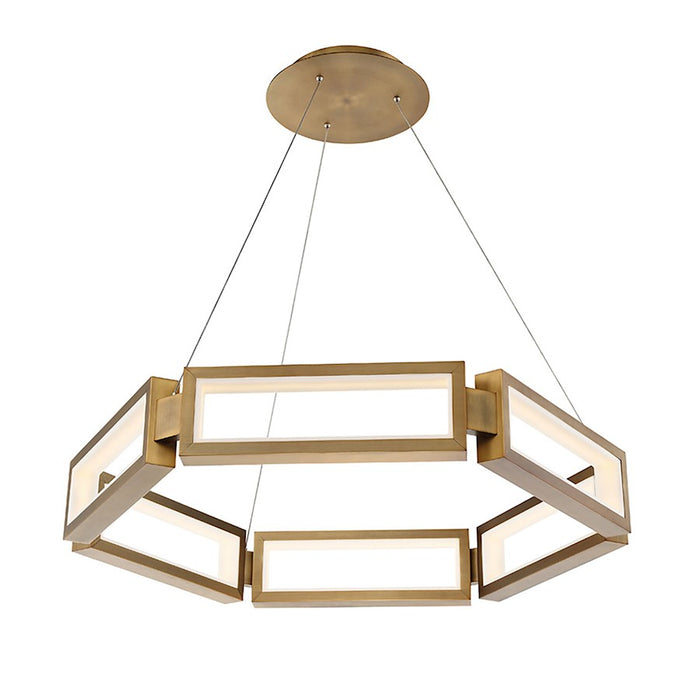 Modern Forms Mies 6 Light 35" LED Chandelier/3000K, Aged Brass