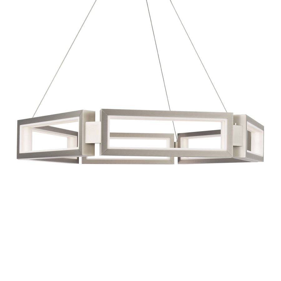 Modern Forms Mies 6 Light 35" LED Chandelier/3000K, Brushed Nickel - PD-50835-BN