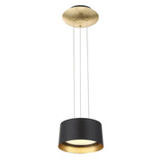 Modern Forms Marimba 1Lt 8" LED Pendant/3000K, Black/Gold Leaf - PD-52708-GL