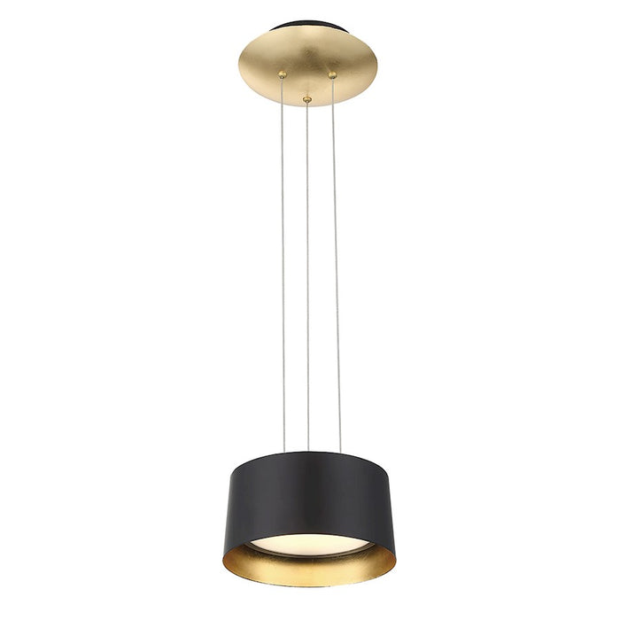 Modern Forms Marimba 1Lt 8" LED Pendant/3000K, Black/Gold Leaf - PD-52708-GL