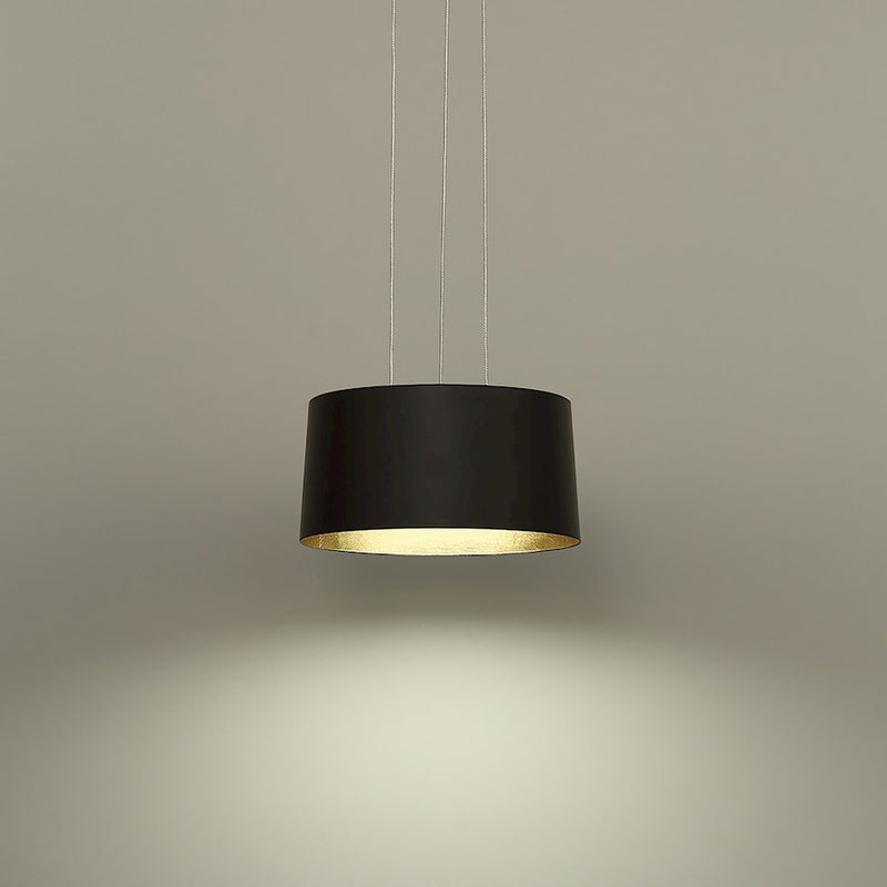 Modern Forms Marimba 1Lt 8" LED Pendant/3000K, Black/Gold Leaf