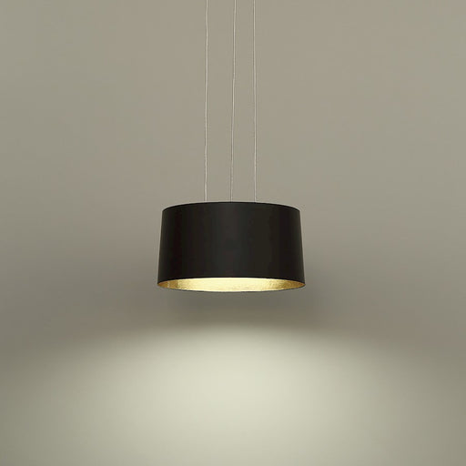 Modern Forms Marimba 1Lt 8" LED Pendant/3000K, Black/Gold Leaf