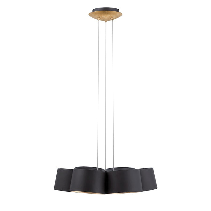 Modern Forms Marimba 7Lt 18" LED Chandelier/3000K, Black/Gold Leaf