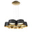 Modern Forms Marimba 7Lt 24" LED Chandelier/3000K, Black/Gold Leaf - PD-52724-GL