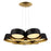 Modern Forms Marimba 7Lt 34" LED Chandelier/3000K, Black/Gold Leaf - PD-52734-GL