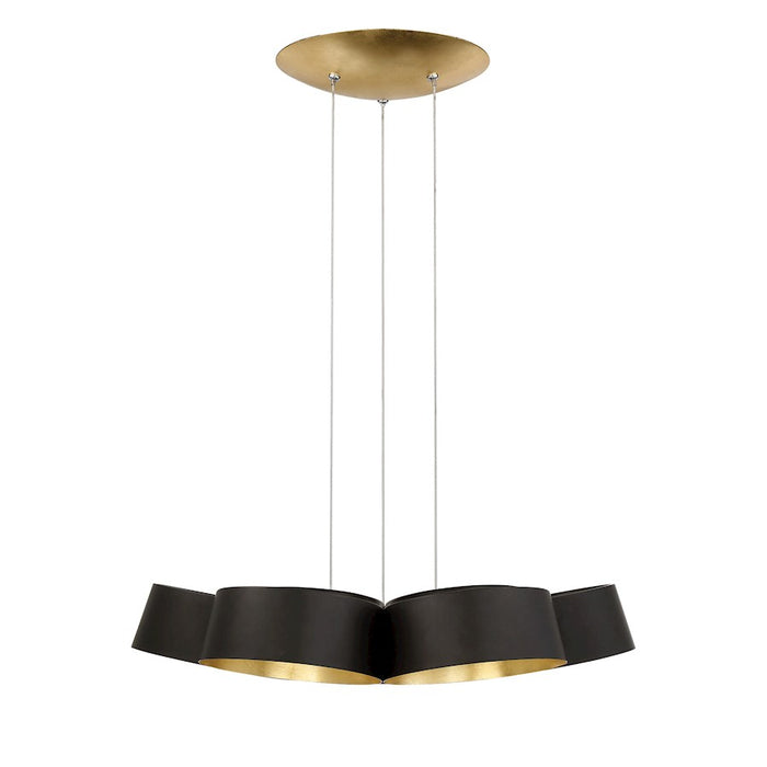 Modern Forms Marimba 7Lt 34" LED Chandelier/3000K, Black/Gold Leaf