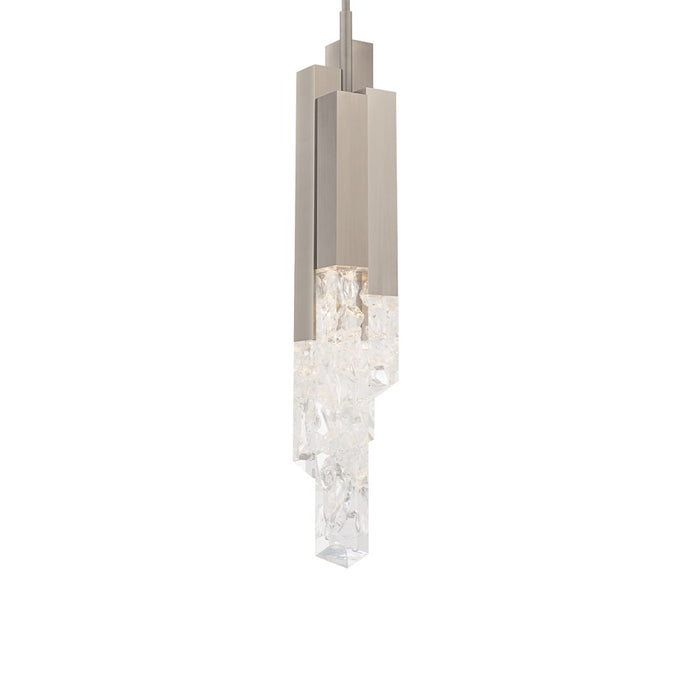 Modern Forms Montage 4Lt 32" LED Mini-Pendant, Brushed Nickel/Clear