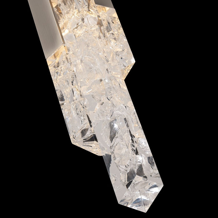 Modern Forms Montage 4Lt 32" LED Mini-Pendant, Brushed Nickel/Clear