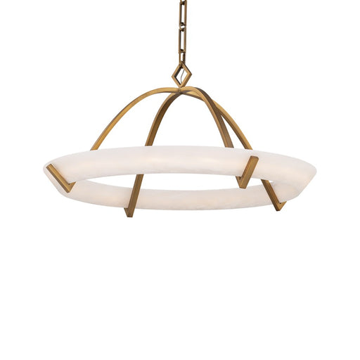 Modern Forms Copa 1Lt 25" LED Pendant, Aged Brass/Alabaster - PD-54525-AB
