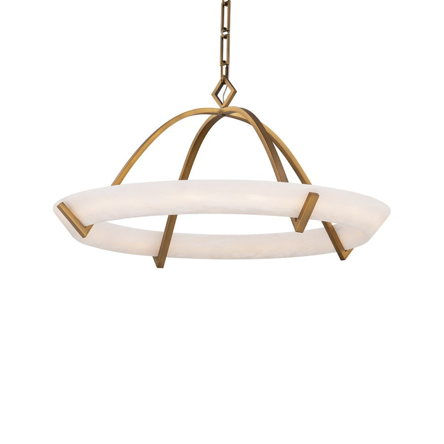 Modern Forms Copa 1Lt 25" LED Pendant, Aged Brass/Alabaster - PD-54525-AB
