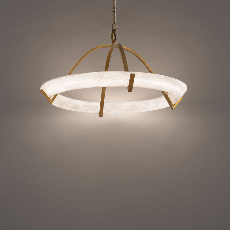 Modern Forms Copa 1Lt 25" LED Pendant, Aged Brass/Alabaster