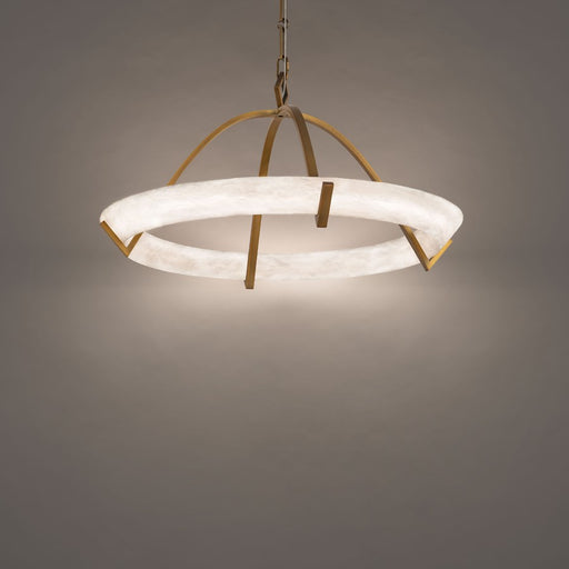 Modern Forms Copa 1Lt 25" LED Pendant, Aged Brass/Alabaster
