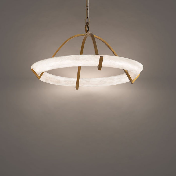 Modern Forms Copa 1Lt 25" LED Pendant, Aged Brass/Alabaster