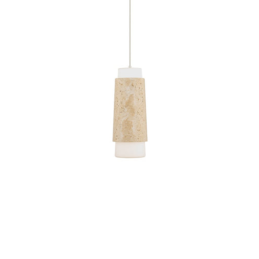 Modern Forms Chauncey 5" LED Mini-Pendant, 2700K, Beige/Brass/Opal