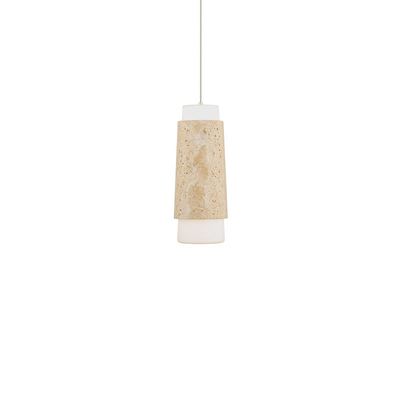 Modern Forms Chauncey 5" LED Mini-Pendant, 3000K, Beige/Brass/Opal