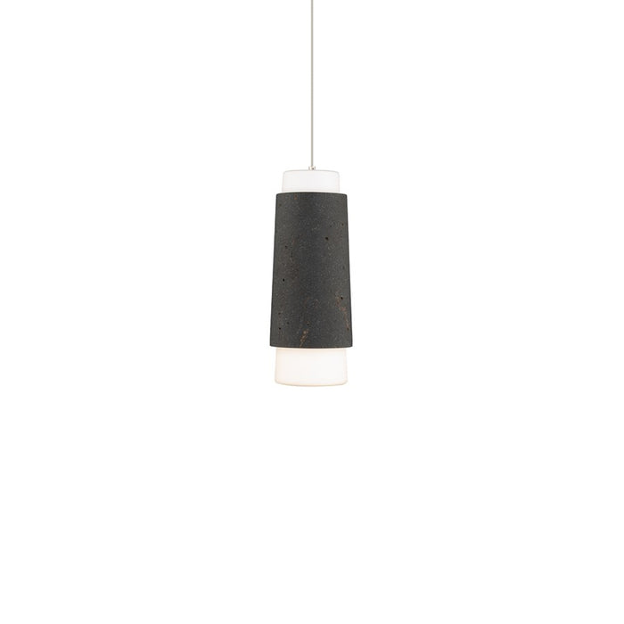 Modern Forms Chauncey 5" LED Mini-Pendant, 3500K, Bassalt Stone/Black//Opal