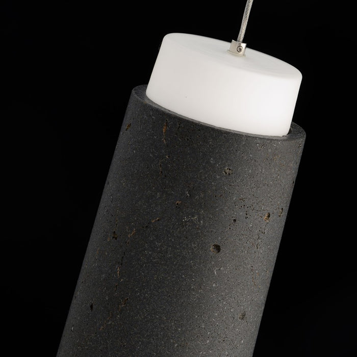 Modern Forms Chauncey 5" LED Mini-Pendant, 3500K, Bassalt Stone/Black//Opal