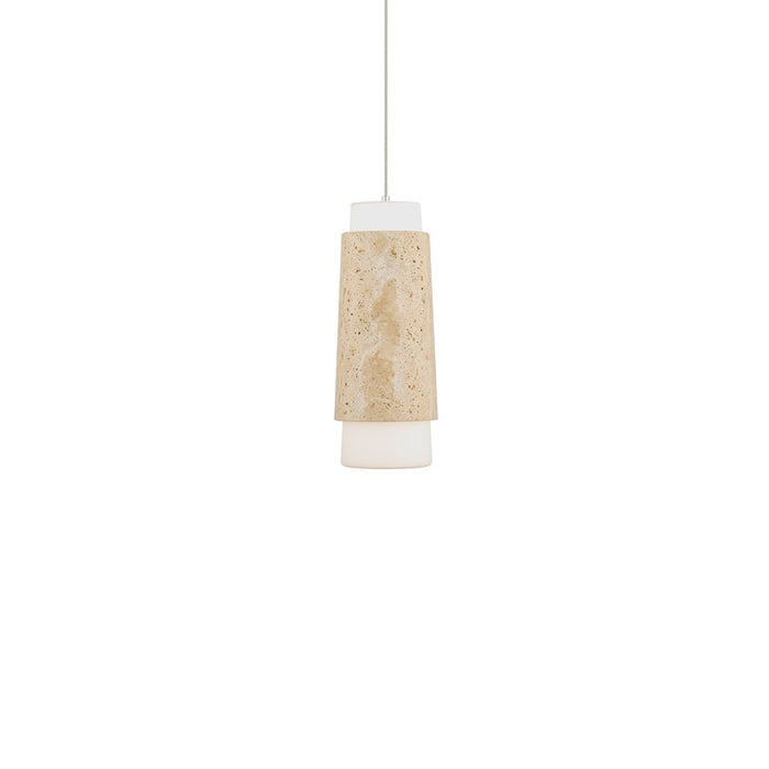Modern Forms Chauncey 5" LED Mini-Pendant, Beige/Brass/Opal