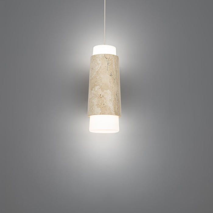 Modern Forms Chauncey 5" LED Mini-Pendant, Beige/Brass/Opal