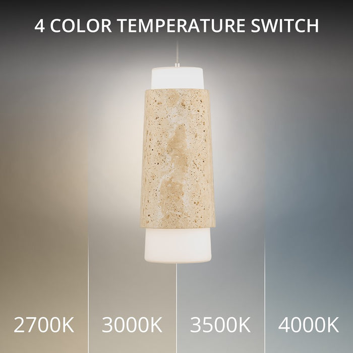 Modern Forms Chauncey 5" LED Mini-Pendant, Beige/Brass/Opal