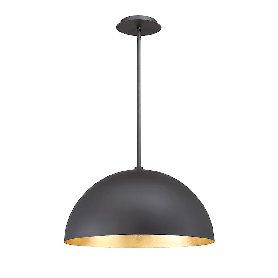 Modern Forms Yolo 1Lt 20" LED Pendant/3000K, Black/Gold Leaf - PD-55718-GL