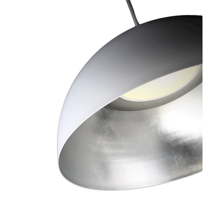 Modern Forms Yolo 1Lt 20" LED Pendant/3000K, White/Silver Leaf