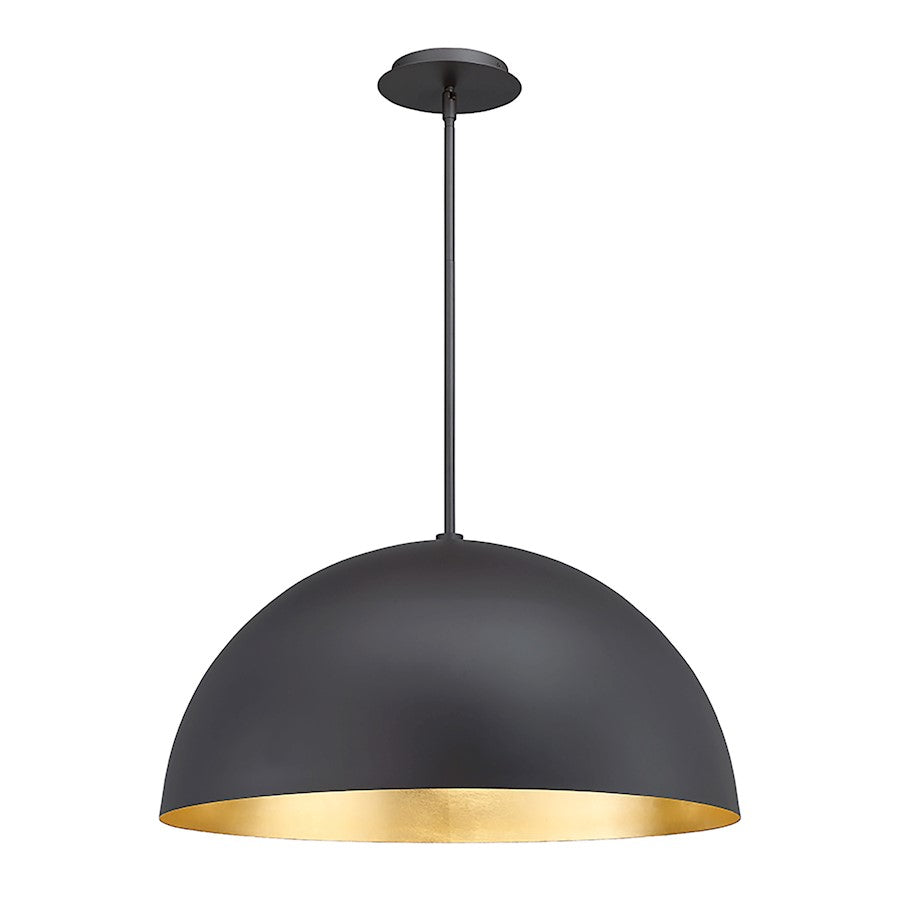 Modern Forms Yolo 1Lt 26" LED Pendant/3000K, Black/Gold Leaf - PD-55726-GL