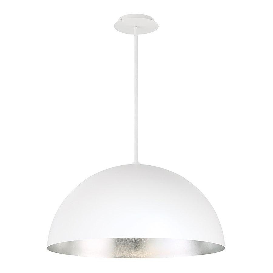 Modern Forms Yolo 1Lt 26" LED Pendant/3000K, White/Silver Leaf - PD-55726-SL