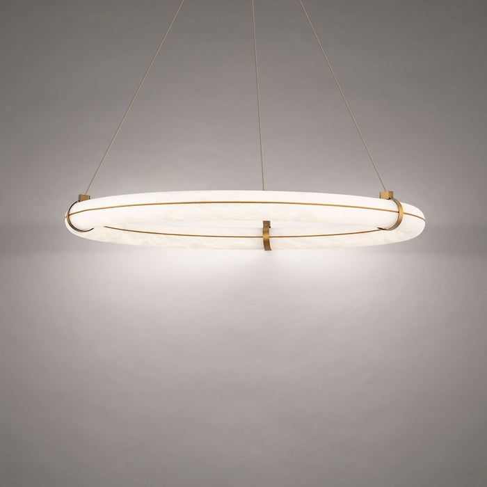 Modern Forms Clique 1 light 31" LED Pendant/3000K, Aged Brass