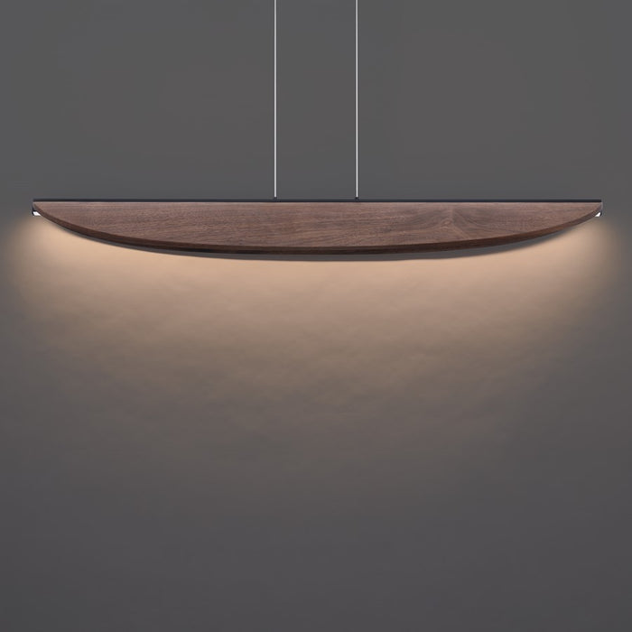 Modern Forms Kiefer 48" LED Linear Pendant, Black/Walnut/Brown