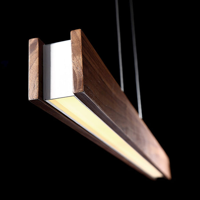 Modern Forms Drift 1Lt 38" LED Linear Pendant/3000K, Dark Walnut