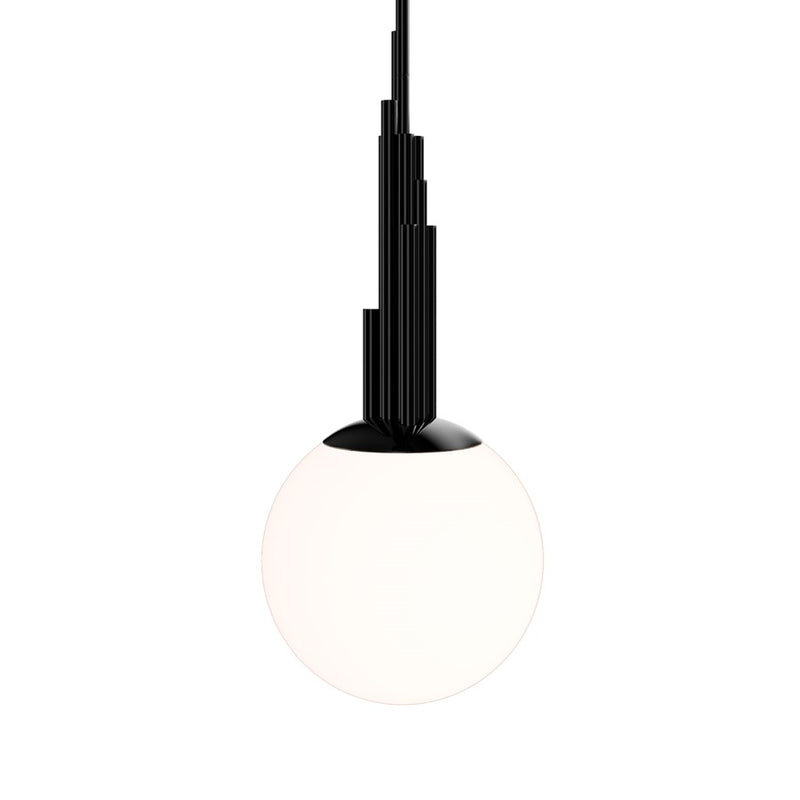 Modern Forms Sybil 10" LED Mini-Pendant, 2700K, BK Nickel/Opal